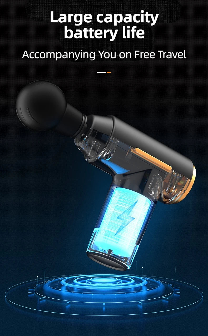 Portable Mini Muscle Massage Gun Vibration Massage Gun Body Neck Back Pain Gout Relief Deep Muscle Relaxation Massager Tools