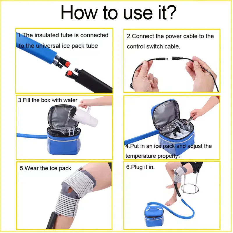 Cold Therapy Machine Cryotherapy Freeze Kit System for Post-Surgery Care, ACL, MCL, Swelling, Sprains, and Other Injuries ﻿
